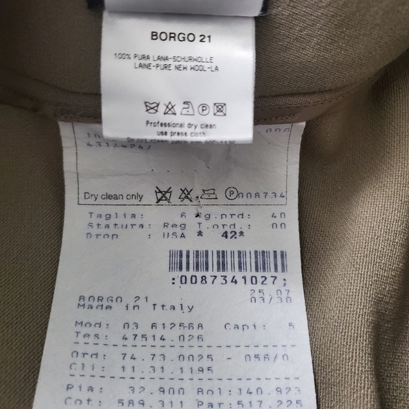 NEW Giorgio Armani Borgo 21 Olive Green Wide-Leg Pants - Picture 5 of 5